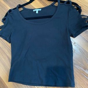 Black T crop top